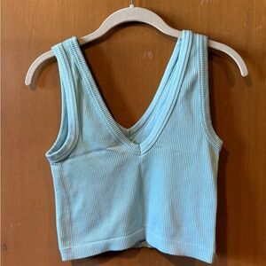 Old Navy Ribbed V-Neck Tank Top - Aqua